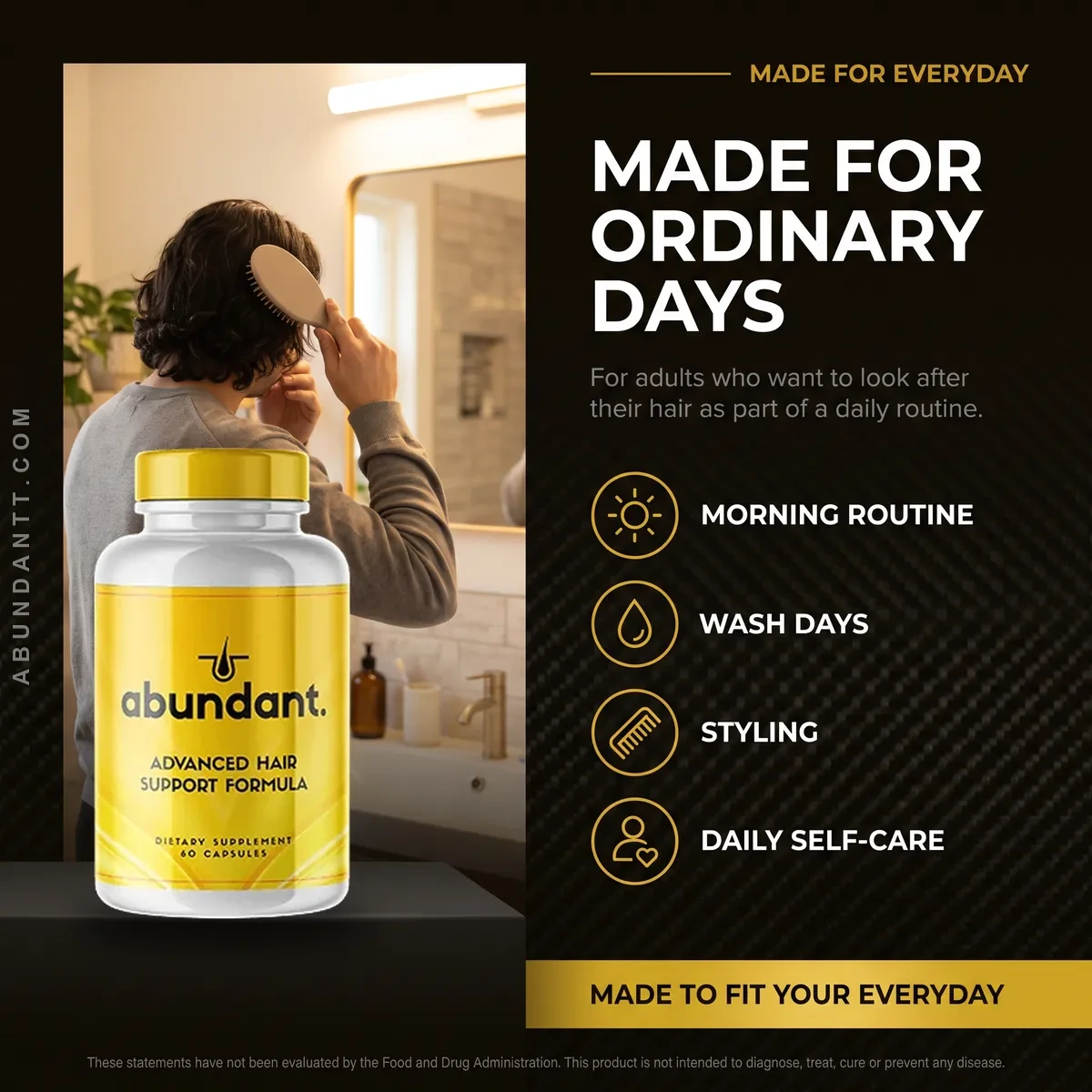 Abundant is made for ordinary days: adults looking after their hair alongside diet and gentle care