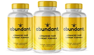 Three-bottle package of Abundant hair support capsules