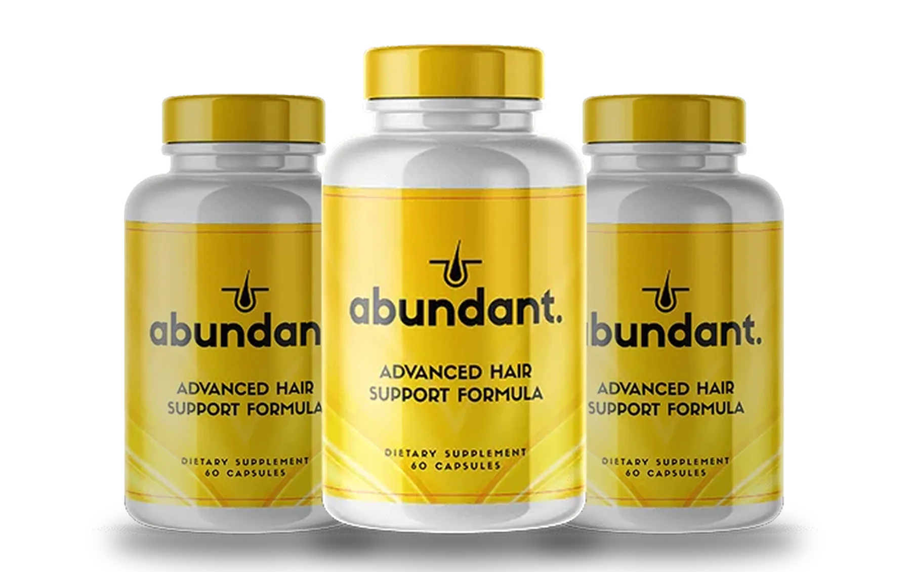 Three-bottle package of Abundant hair support capsules with free shipping