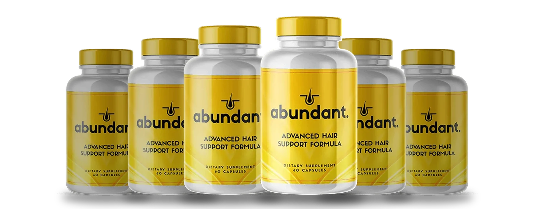 Six-bottle best-value package of Abundant hair support capsules with free shipping
