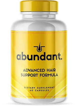 Bottle of Abundant advanced hair support capsules