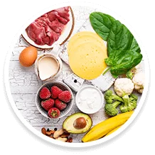 Biotin-rich whole foods: eggs, nuts, avocado and berries