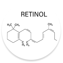 Molecular diagram of retinol, a form of vitamin A in the blend