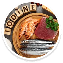 Seafood rich in iodine and selenium